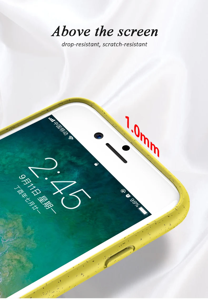 OEM Biodegradable Wheat Straw Material TPU Phone Case For Iphone 7 8 Back Cover