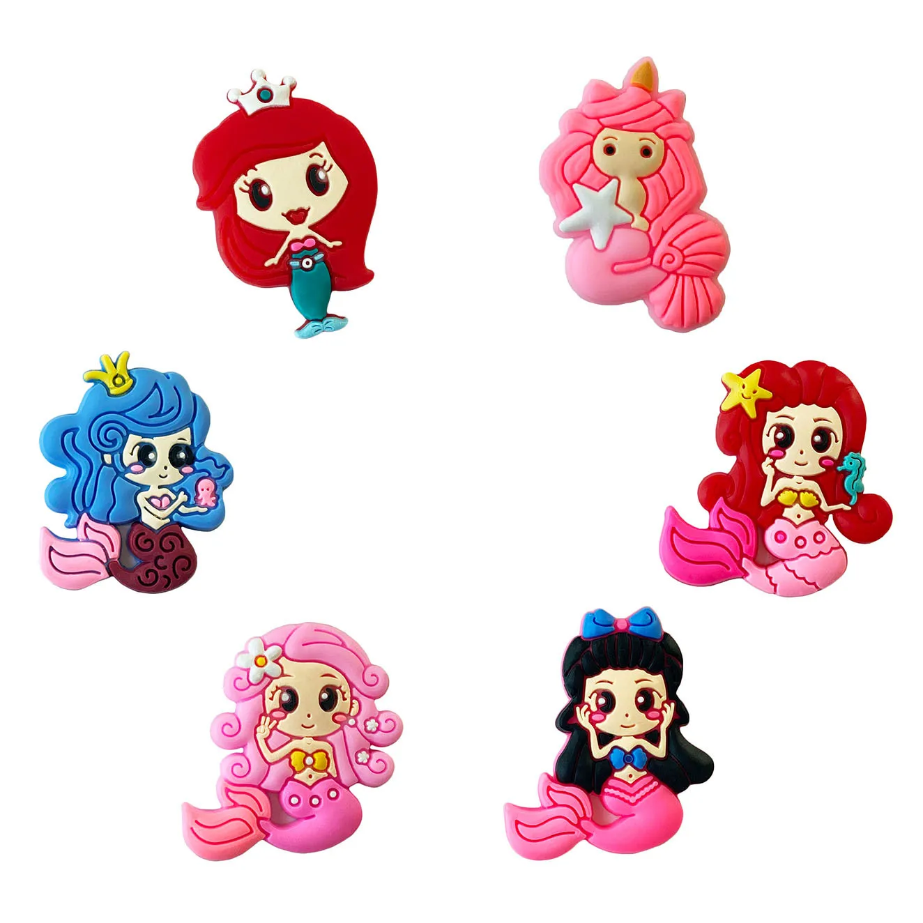 

Wholesale PVC Mermaid Shoe Charms Cartoon Shoes Decorations Wristband Accessories fit Birthday Party Favors Gift