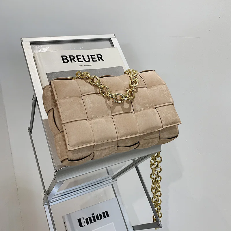 

Tasche women crossbody weave flap 2021 chain shoulder messenger bags female leather fashion handbag and purse, 4 color