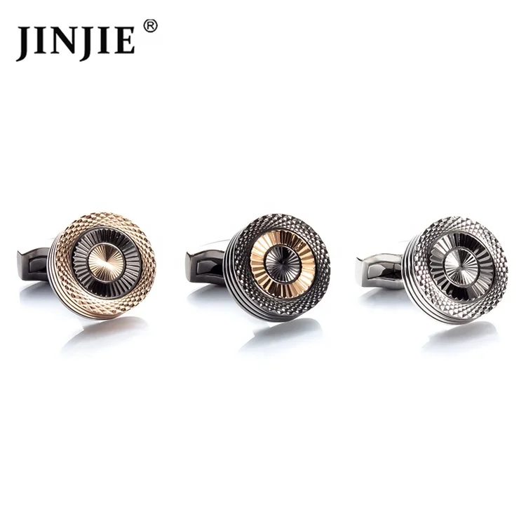 

High Quality Steampunk Stainless Steel Silver Engraved Cufflinks for Men