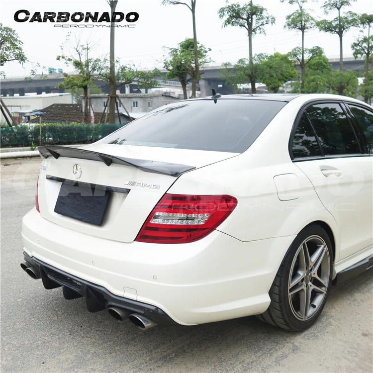 Rt Style Carbon Fiber Trunk Spoiler For W204 C180 C200 C260 C63 Sedan