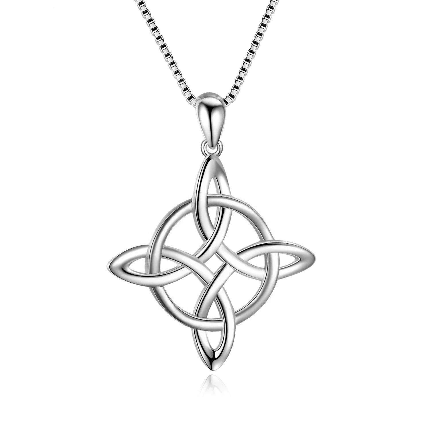 

GP36 925 Sterling Silver Celtic Knot Pendant Necklace for Women Irish Cross Tree of Life Trine Eternity Love Jewelry