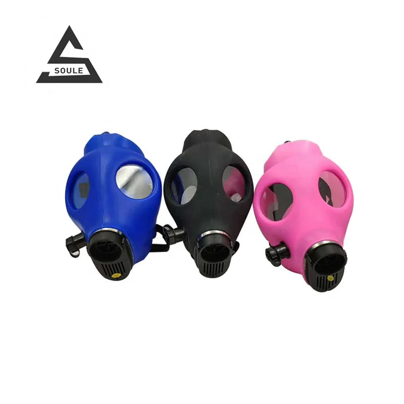 

Silicone gas mask smoking pipe set, Pink black blue