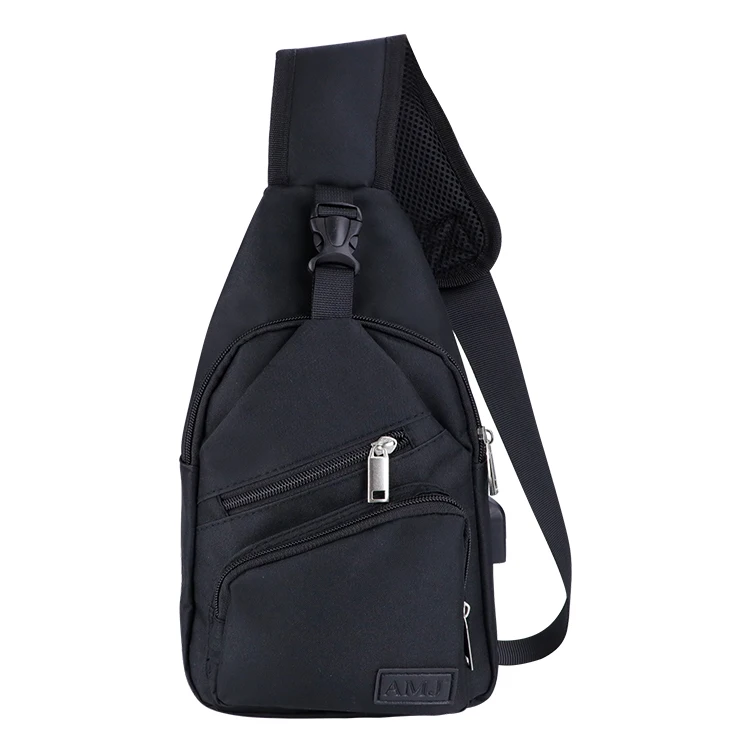 

AMJ purple black gray mens bags chest shoulder ice chest bag custom logo nylon warterproof red unisex chest bag, Black, gray, purple, space gray