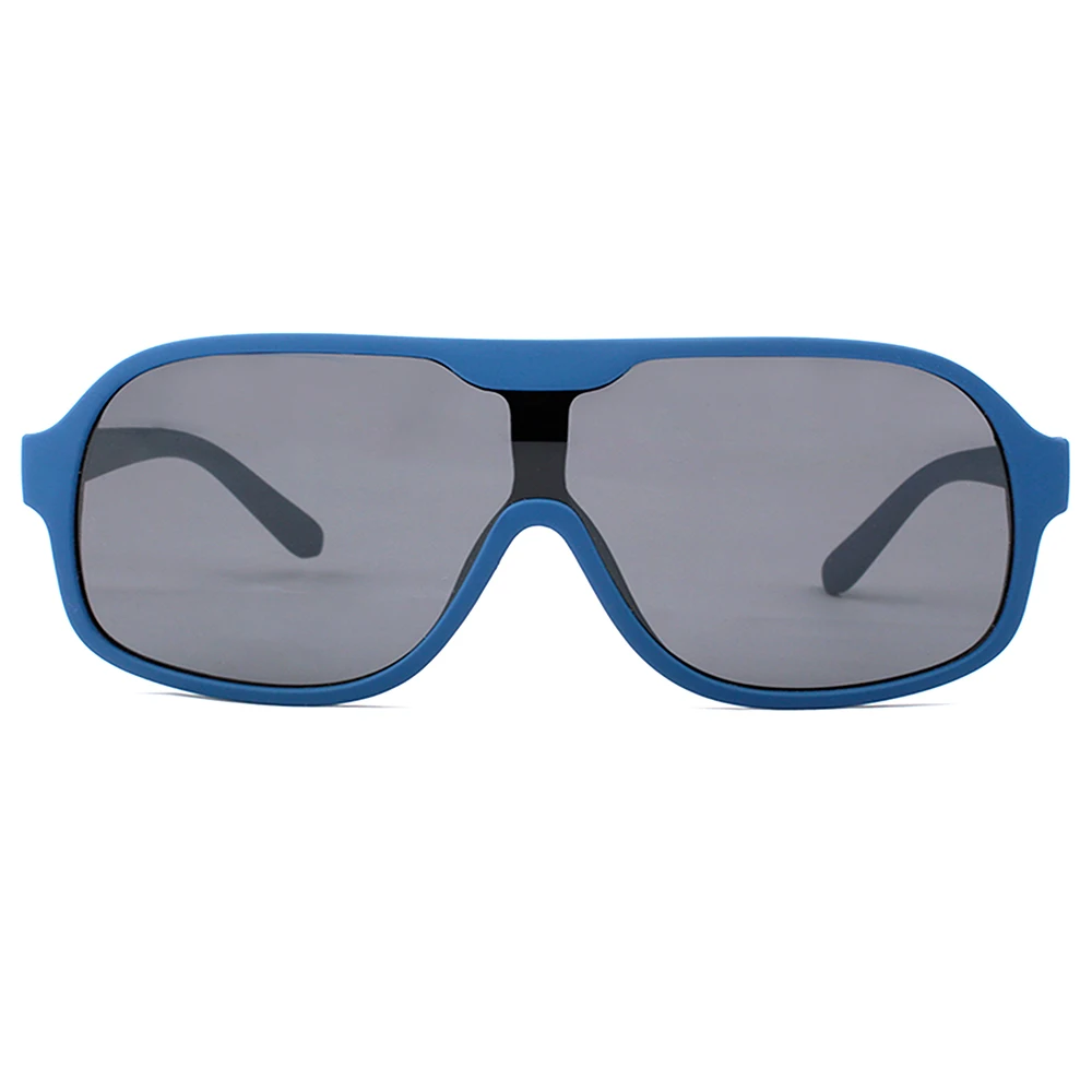 

Men high quality rubber blue one piece visor giant sunglasses