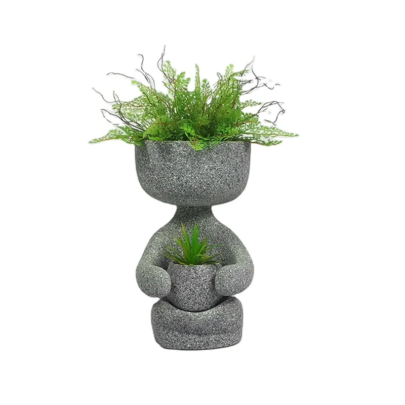 

New European style our factory directly sells FRP figure flowerpot juicy flowerpot new cartoon box logo project decoration