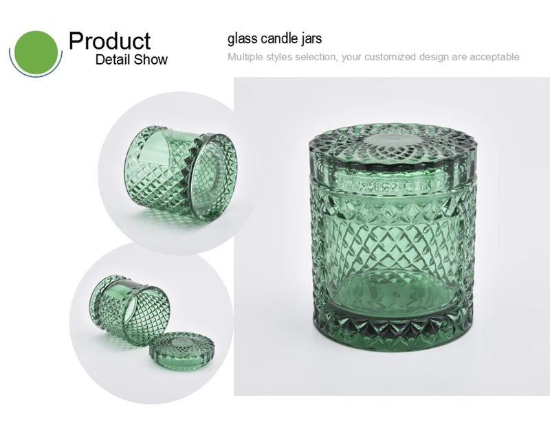 green glass candle jar
