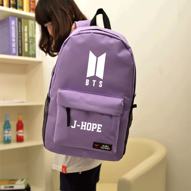 

Large-Capacity Backpack Kpop School Bag Bts Creative Logo Name Printed Bts Backpack, As picture shows