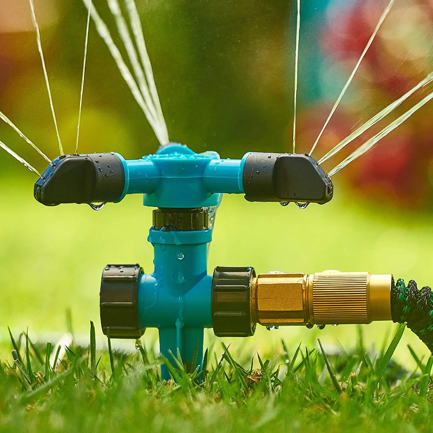 

Automatic 360 Rotating Adjustable Garden Water Sprinklers Lawn Irrigation System, As the picture shows