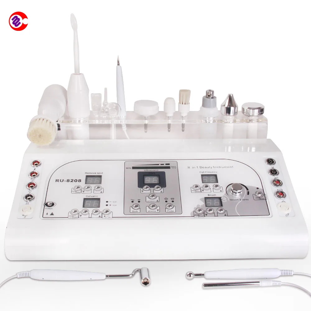 

8 in 1 Moles Removal High Frequency Acne Removal Galvanic Facial Ultrasonic Skin Care Machine