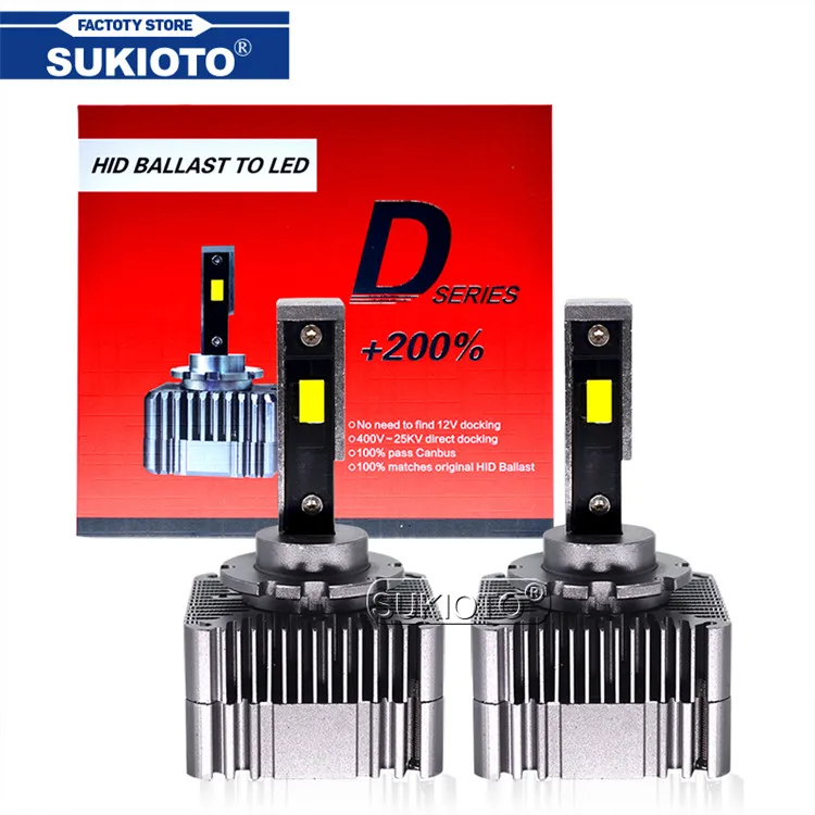 

SUKIOTO All In One Design Car Light D1S D2S D3S D4S LED Headlight 90W 10000LM White Error Free Canbus D1S D3S LED Auto Headlight