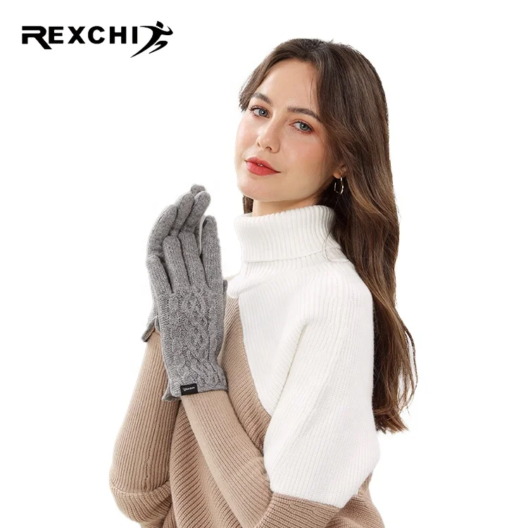 

REXCHI DY27 Fashion Skiing Long Electric Driving Running Wool String Knit Liner Gloves Unisex Winter Gloves Warm, Has 3 color