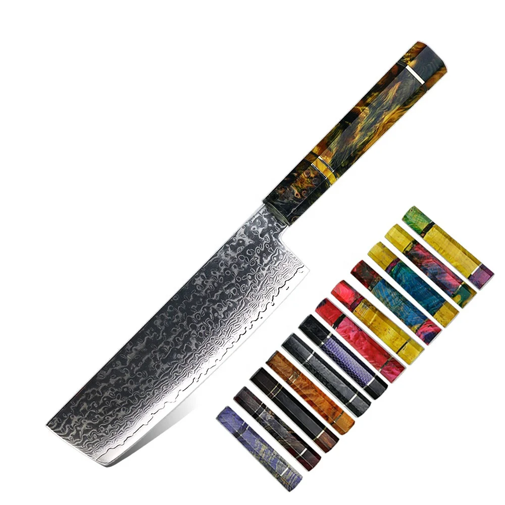 

2019 New Japanese Damascus Steel Kitchen Knife Nakiri Damascus knife