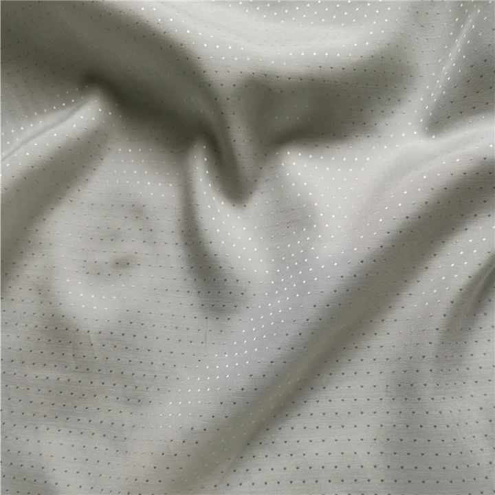 
White Bridal Fabric Dobby Jacquard Silk Fabric 16MM 45% Cotton Silk Fabric 