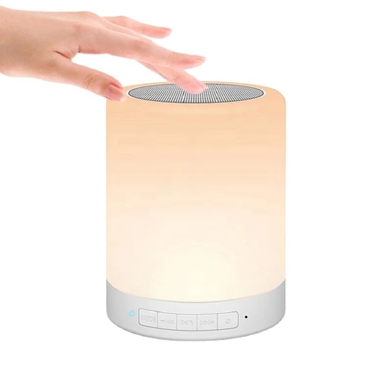 

2021 Hot Selling LED Lamp Speakers Smart Touch Control Portable Wireless Music Speaker Night Light Bedside