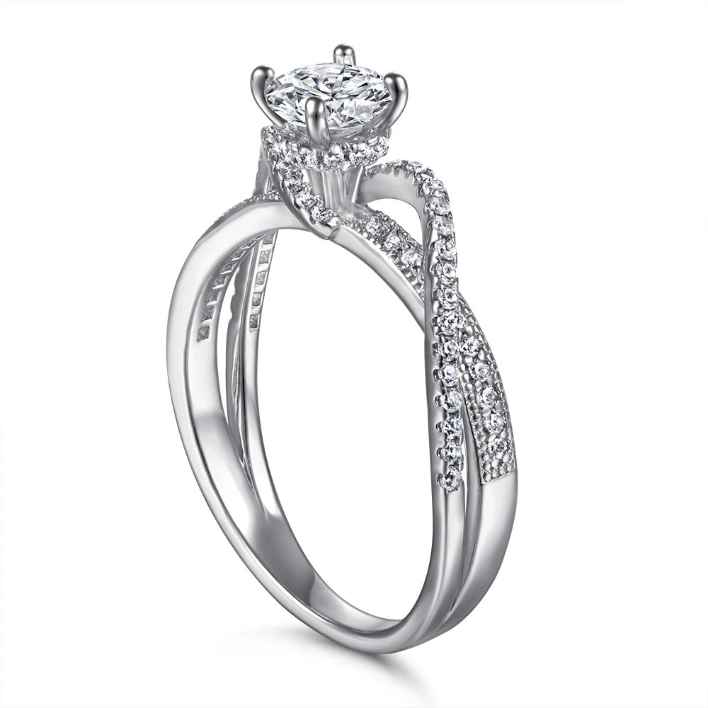 

SKA sterling silver ring with diamond aaa ZIRCON white gold plated stirling silver rings wedding ring women 925 sterling silver, Picture