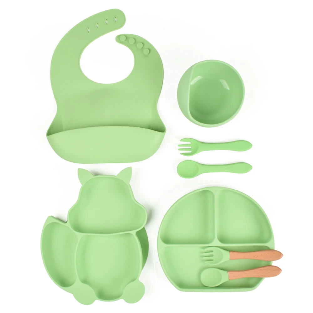 

Silicone Baby Bib Spoon Plate Bowl Baby Feeding Set Other Baby Supplies Products Of All Types, 28 colors