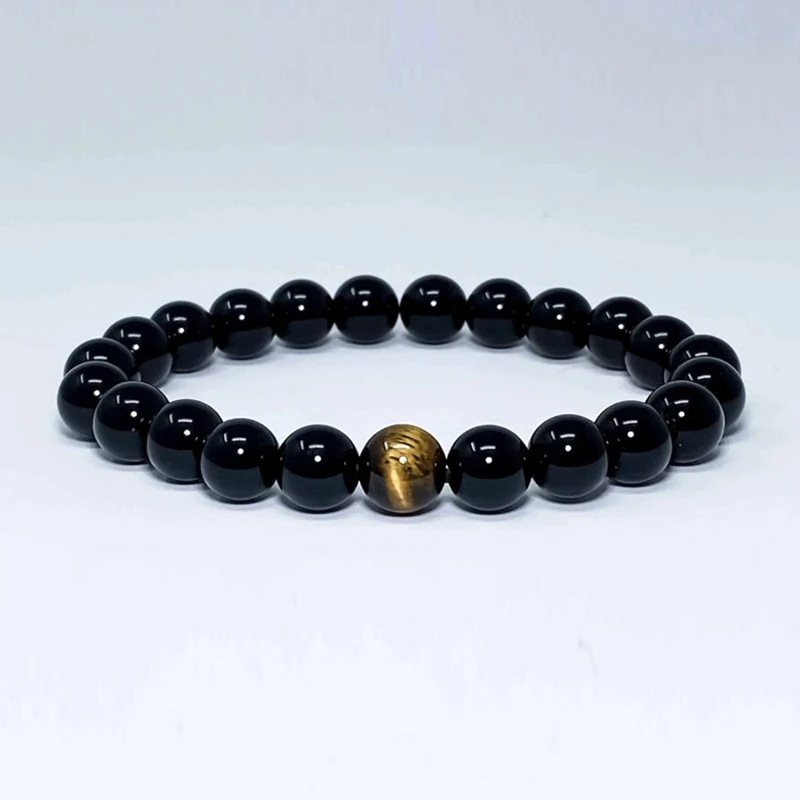 

Accept Customized Order Stone Bridal Wear Natural Rose Quartz Black Onyx Agate Tiger Eye Beads Sale Prices Elastic Band Bracelet, Brown