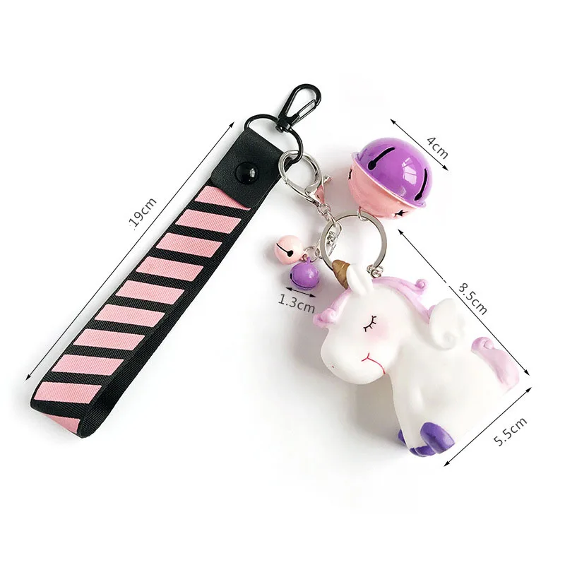 

New cute vinyl unicorn cartoon toy keychain creative Otter rabbit plush bag pendant female car key chain, Picture