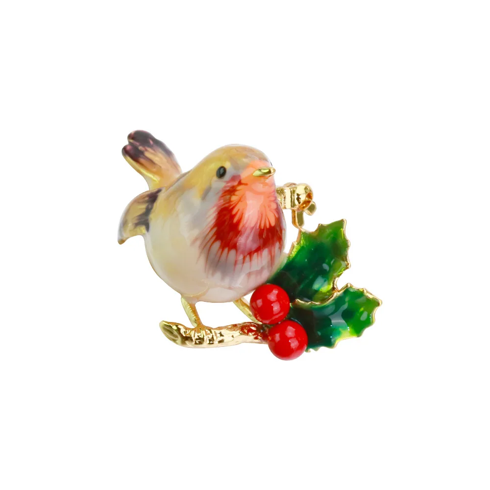 

Jachon Hot - selling colored enamel brooch cute robin brooch as gifts for women and girls, As picture