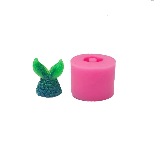 

B066 Free Sample DIY Shiny Resin Silicone Mermaid Tail Straw Toppers Molds, Stock or customized