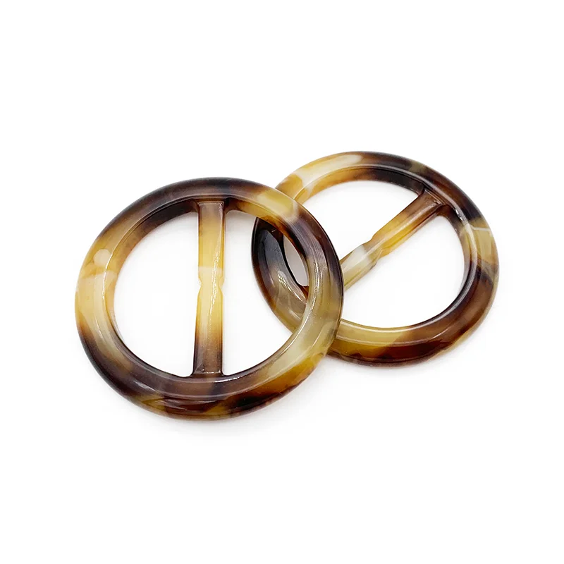 
Factory direct wholesale high quality design rectangular round resin buckle coat decoration 