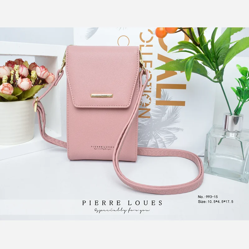 

Pierre Loues New arriving mini pu leather tote shoulder phone bag lady cell mobile phone