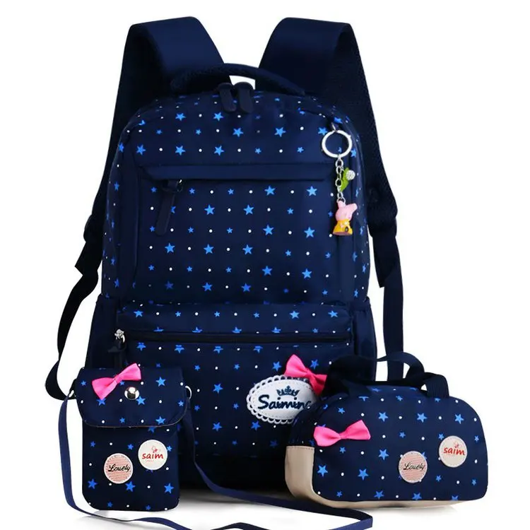 

Factory Wholesale High Capacity Portable Fashion Children School Bags Backpack Set, Black,blue, dark blue, red, gray