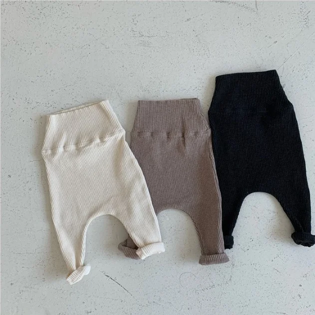 

High waist baby rib pants protect belly wear hot sale infants comfortable beige color for boy and girls, Colors