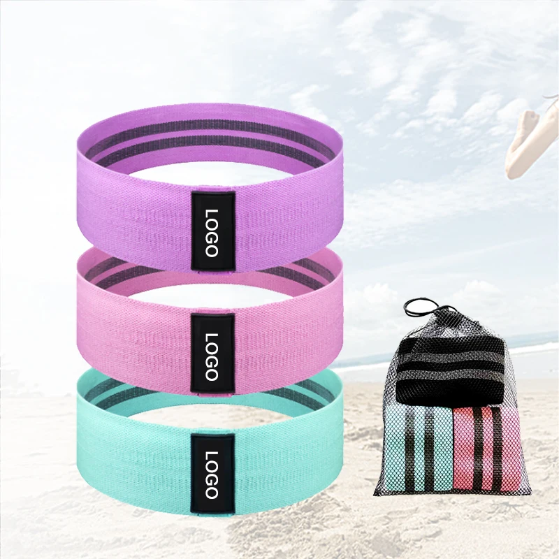 

A One Low MOQ 2021 New Design Quality Print Customized Rubber Logo Booty Band Yoga Exercise Gym Hip Circle Resistance Band, Accept custom color
