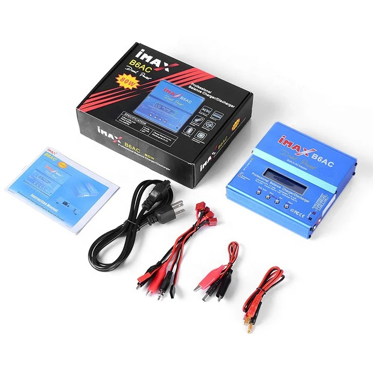 

High Quality NiCad NiMH 2S-6S 80W IMAX B6AC Balance Charger For RC Lipo Battery, Blue