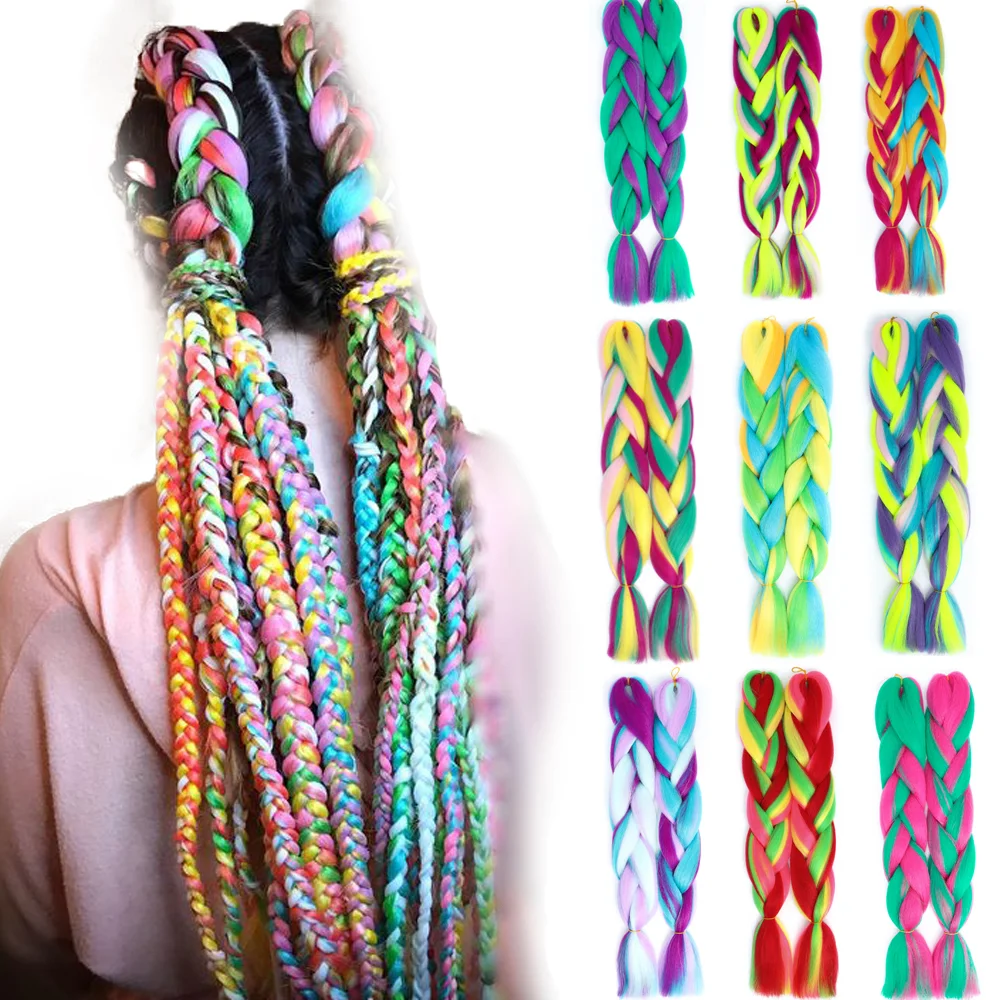 

Onst Jumbo Braid Hair 24 Inch Synthetic Colorful Hair Extension For Crochet Box Braids Twist Mix Braiding Hair Extensions