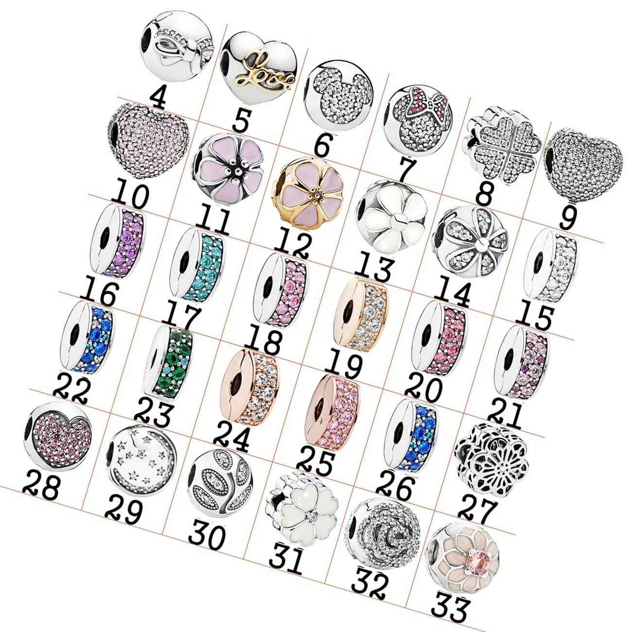 

2021 Fahmi 925 Silver DIY Beaded Female Beaded Love Series Original Jewellery For Women