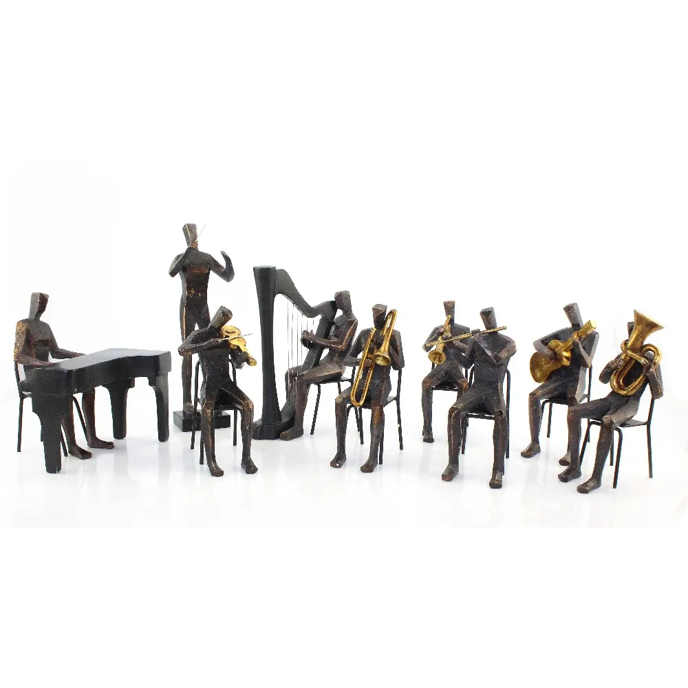 Resin Silver Abstract Art Jazz Musician Figurine Creative Ornament For Home Decoration Sculpture factory