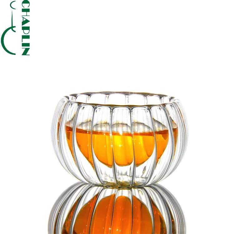 

Double Wall Glass Pumpkin Shot Glass Anti Scald Mini Pu Erh Tea Cup Cheap, Customer request