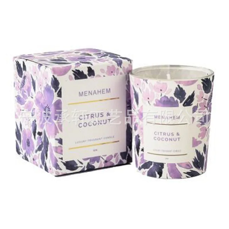 

Factory Direct Aromatherapy Candles Flower Print Glass Canned Scented Soy Candles Gifts Set for Women Wholesale