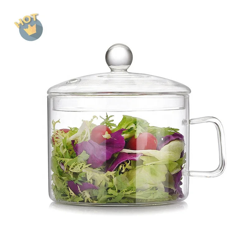 

Glass Cooking Pot Casserole 1300ml 1500ml Transparent Pot Crystal Bowl Glass Pots For Cooking