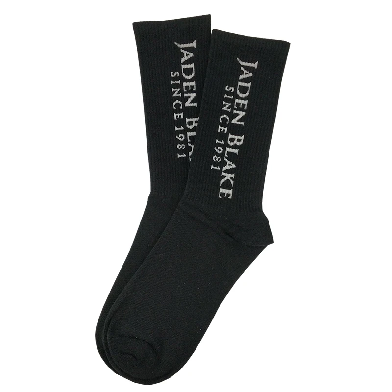 

2021 Fashion Jacquard Custom Logo Cotton Socks Custom Crew Men Socks Customized Design Soft Socks