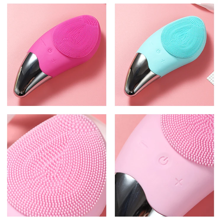 2020 Newest Vibrating Face Brush Massager Rechargeable Waterproof Sonic ...