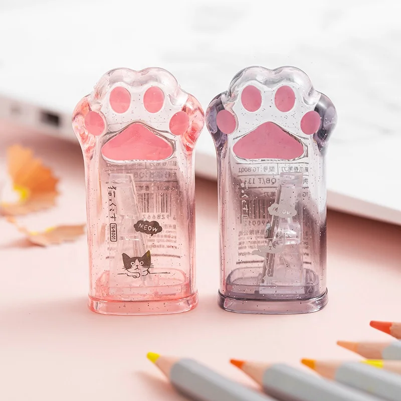 

Creative stationery plastic cute kawaii cat claw pencil sharpener for girls