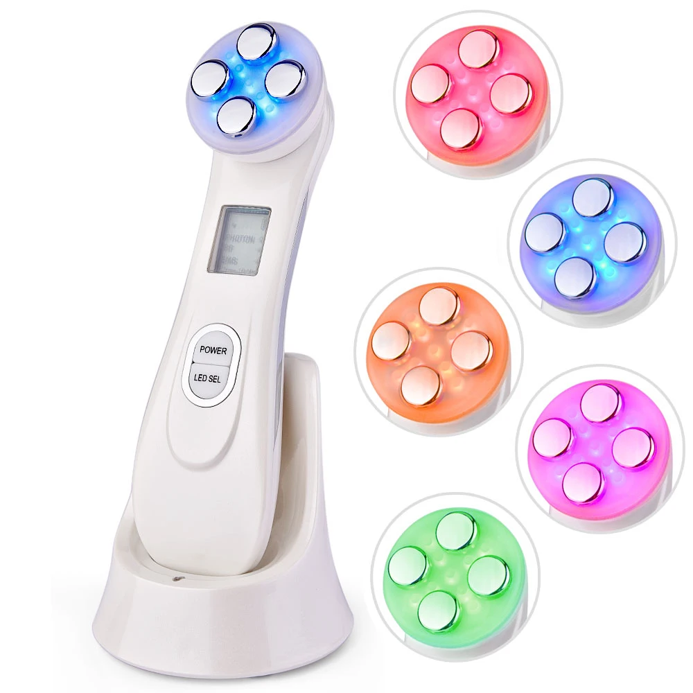 

Hot Sale Face Lifting Tighten Anti Wrinkle 6 colors LED Skin Care Beauty Device RF EMS Radio Frequency Tightening Machine