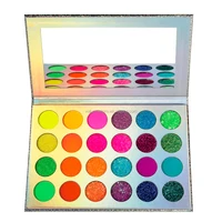 

Super charming neon colorful vegan sparkly glitter pigment eyeshadow palette vendor 24 color halloween christmas gift eyeshadow