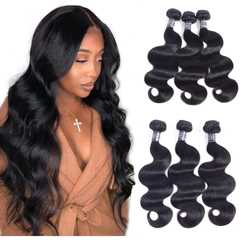

Wholesale Vendors 100% Human Hair Extension 10A Mink Raw Virgin Cuticle Aligned Brazilian Human Hair Bundles With Closure, Natural black/ #1b color