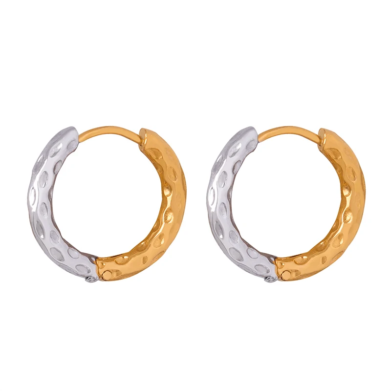 

2024 Hypoallergenic Jewelry Stainless Steel PVD Gold Plated Personality Different Color Minimalist Circle Hoop Earrings