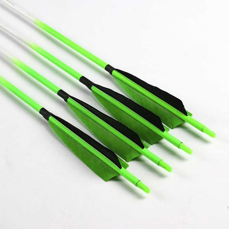 linkboy 射箭荧光绿色纯碳箭头射箭狩猎射击弓箭 spine