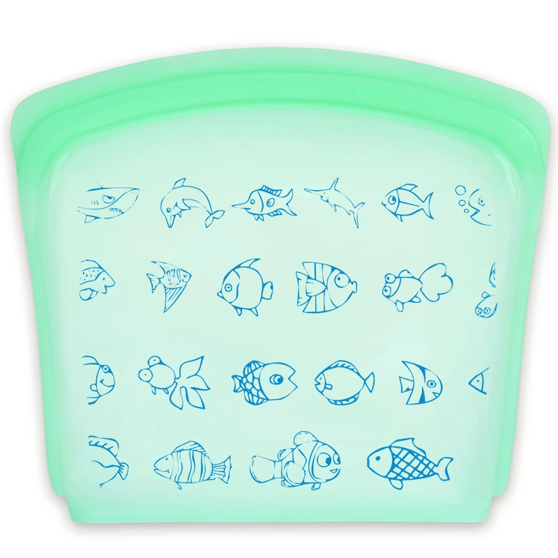 

BPA-Free Hot Sale Silicone Sealer Bags LFGB Leak-Proof Silicone Reusable Food Bags, Light green, light blue, light gold, transparent or custom