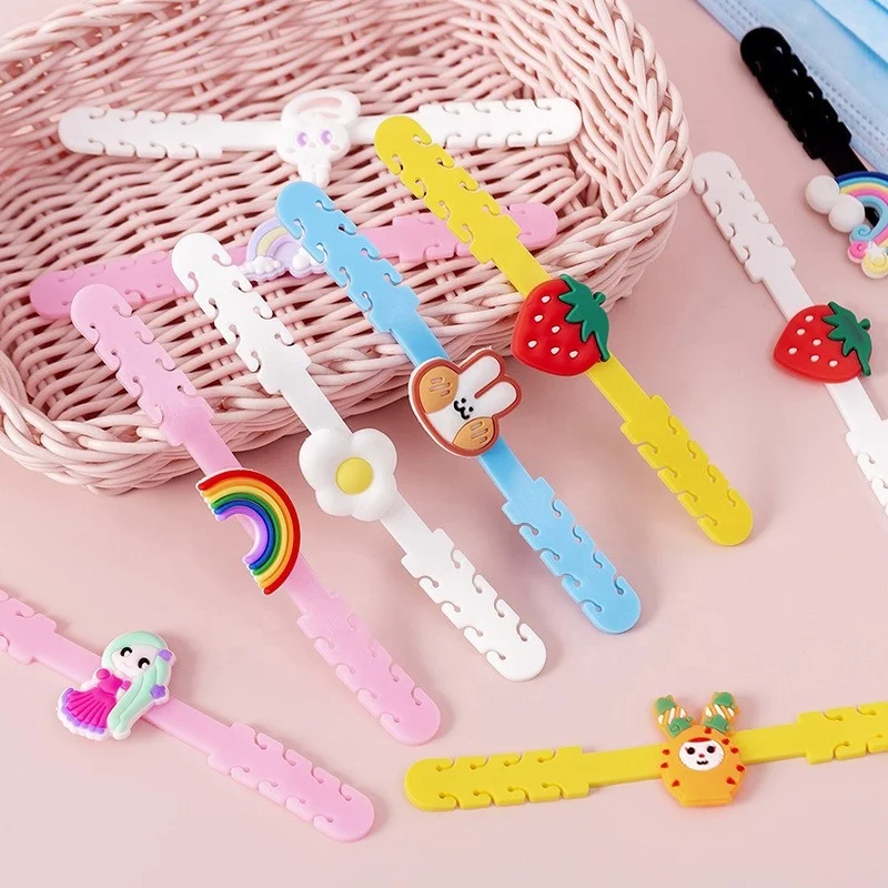 

Cartoon Silicone Hook Strap Holder For FaceMask Ear Protector Soft Anti-tightening Ear Buckle Accessories For Kids Child, Customized color