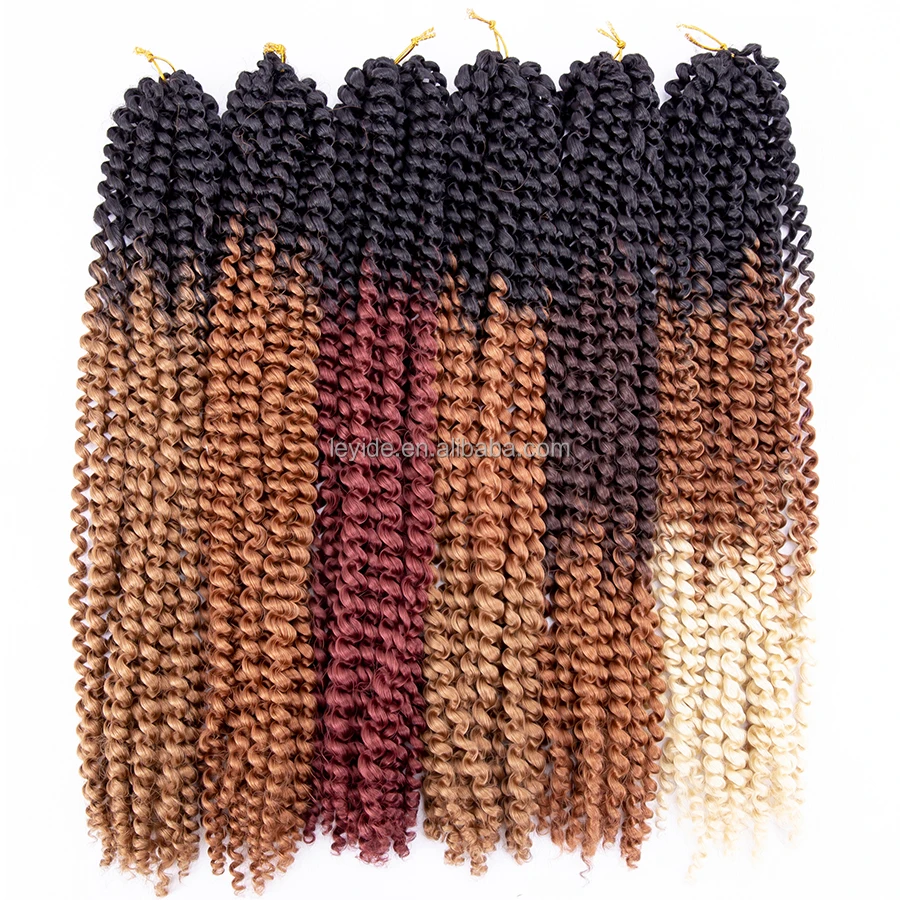 

22Inch Ombre Synthetic Crochet Braid Twist Hair Pre Made Passion Twist Water Wave For Butterfly Locs Braiding With Passion Twist, 2 tone color, 3 tone color