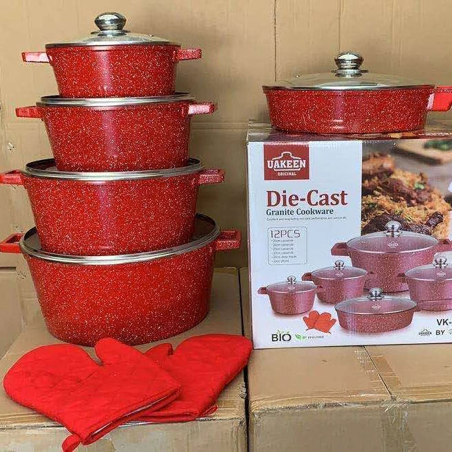 

top 10 new models cook pot 12 aluminum non stick die-cast cookware sets, Customized color