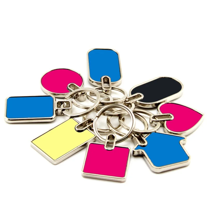 

In Stock Engraved Company Logo Name Stainless Keychain Blank Keyrings Sublimation Metal Keychain